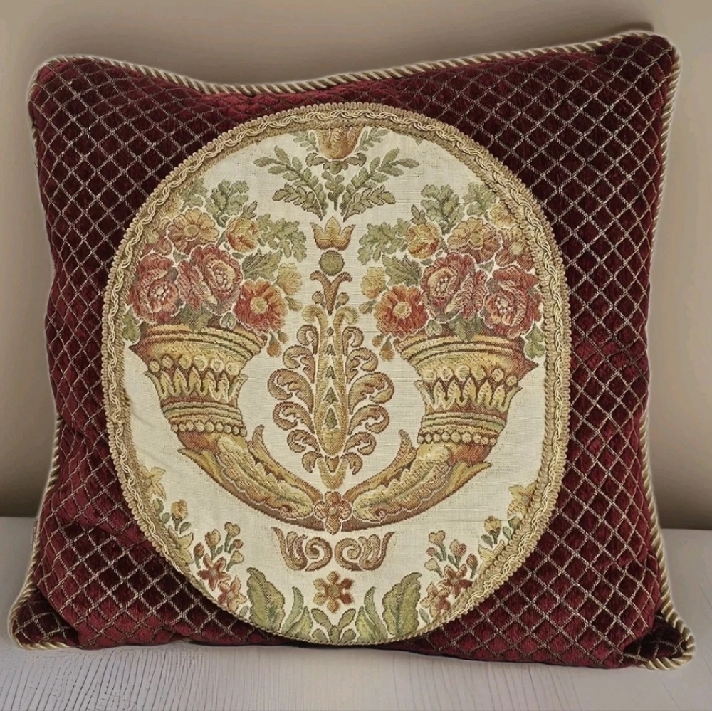 Sherry Kline Corona Square Decorative Throw Pillow Approximately 17"×17" READ